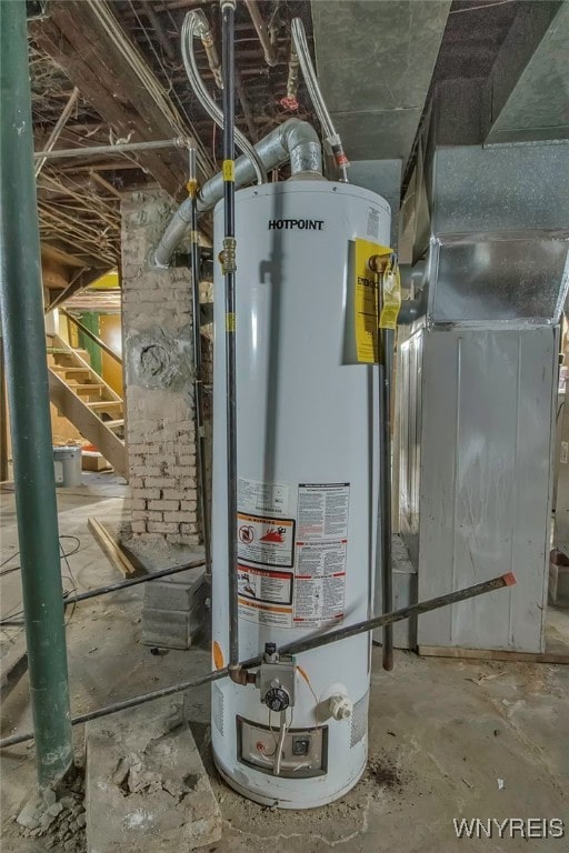 utility room with water heater