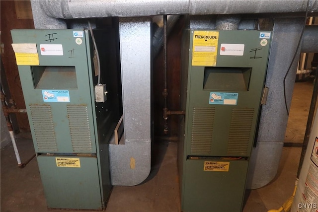 utility room with heating unit
