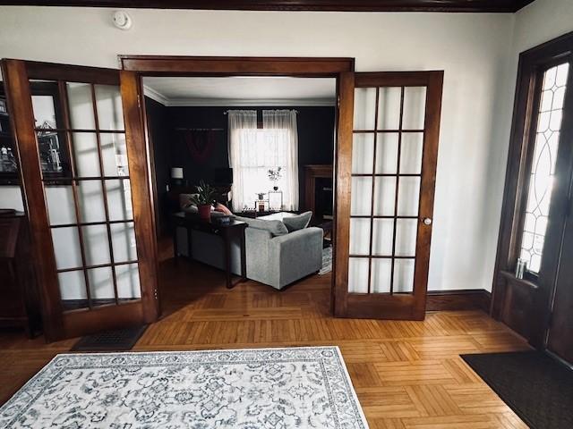 entryway featuring a healthy amount of sunlight and french doors