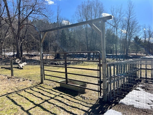 view of yard with fence and a gate