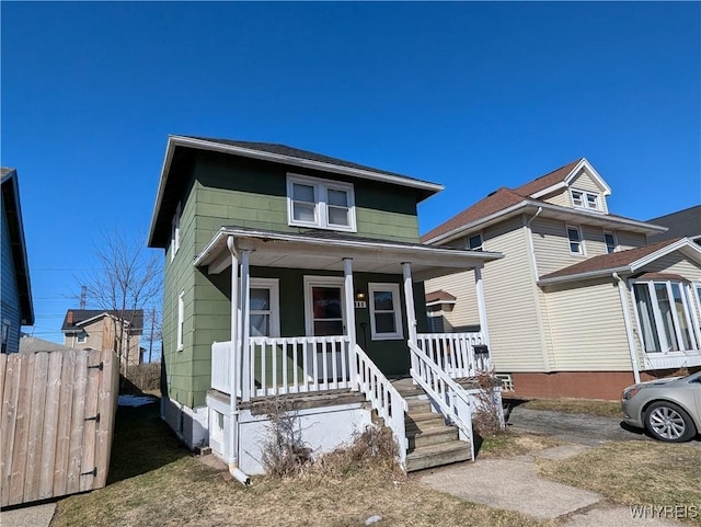 traditional style home featuring a porch