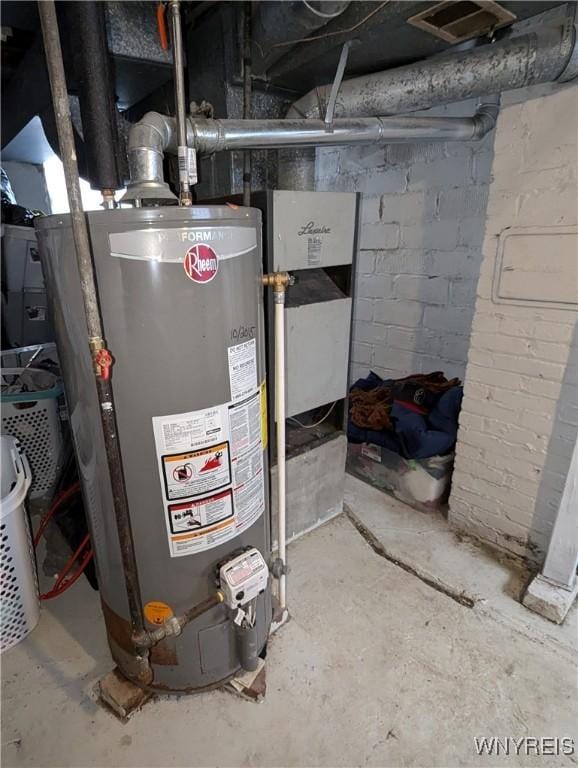 utilities featuring gas water heater