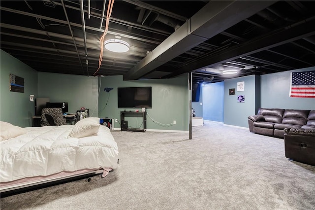 carpeted bedroom with baseboards