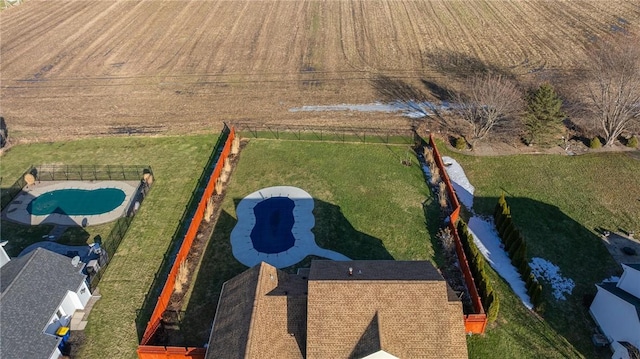 aerial view featuring a rural view