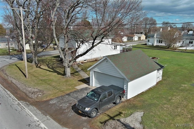 bird's eye view with a residential view