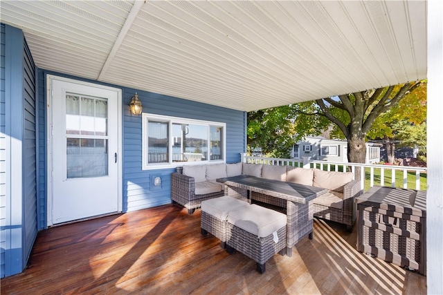 deck featuring an outdoor hangout area