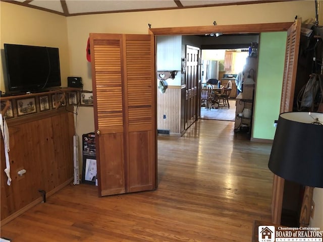 interior space featuring wood finished floors