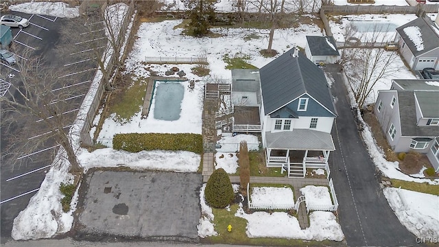 view of snowy aerial view