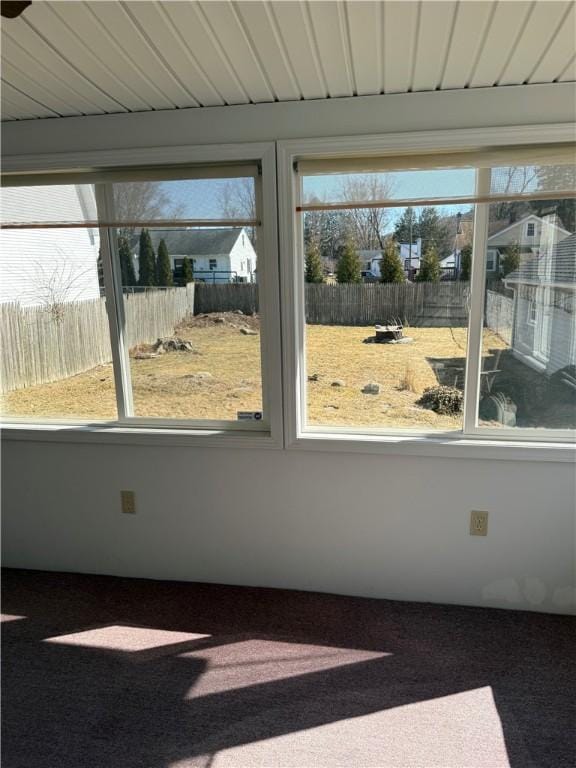 view of unfurnished sunroom