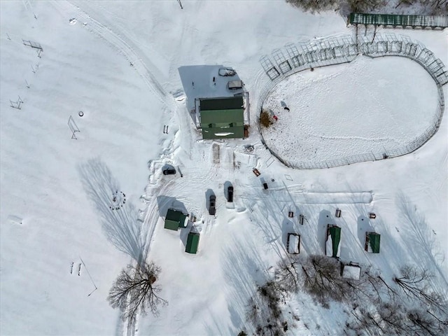 view of snowy aerial view