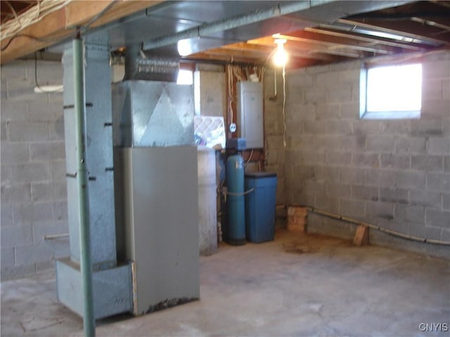 basement featuring electric panel