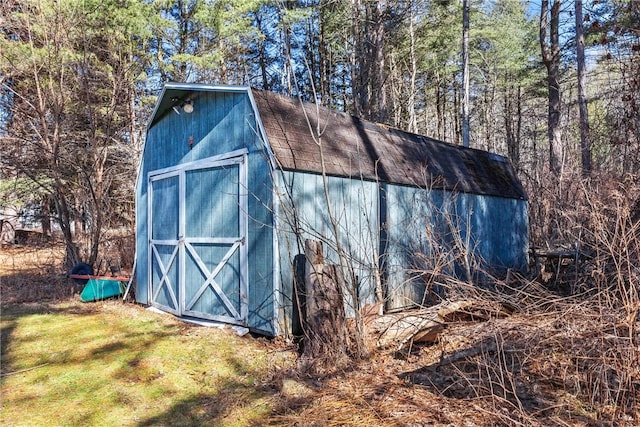 view of shed