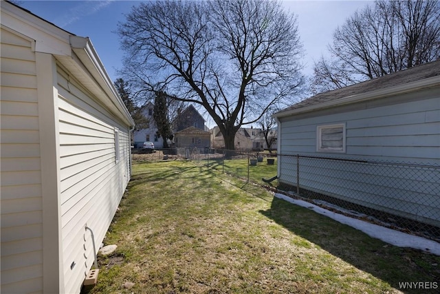 view of yard with fence