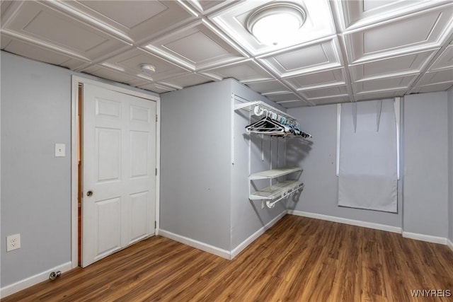 spacious closet with wood finished floors