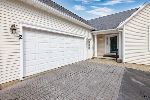 garage with driveway