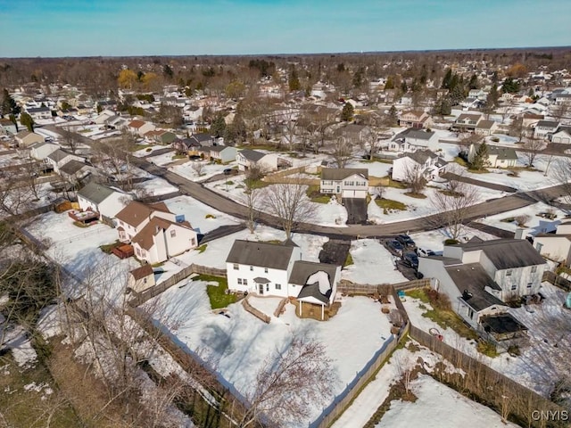 drone / aerial view with a residential view