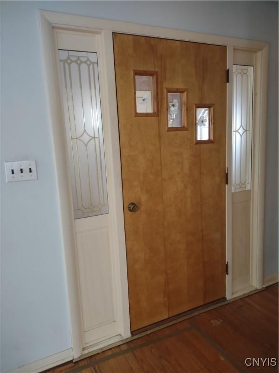 interior space with wood finished floors