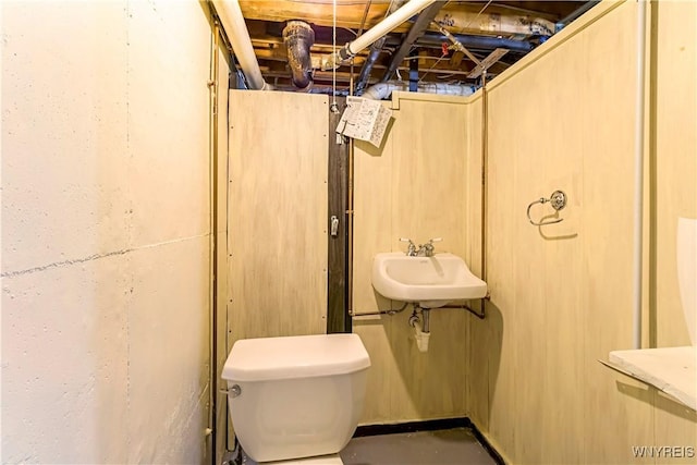 bathroom with toilet and a sink