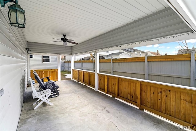 view of patio / terrace featuring a ceiling fan