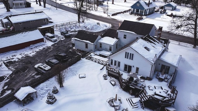 view of snowy aerial view