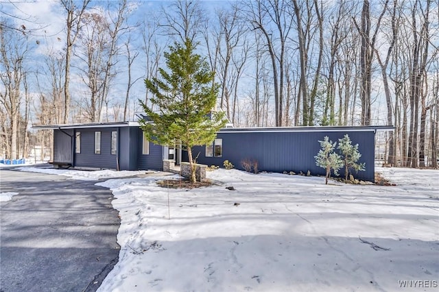 view of mid-century home