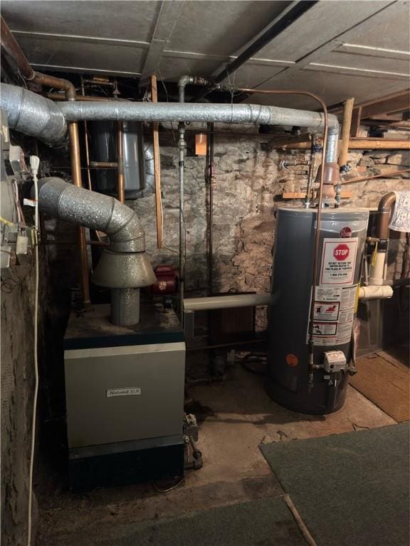 utility room with water heater