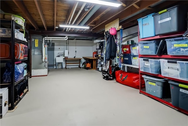 storage featuring a sink