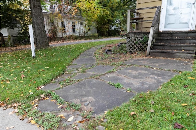 view of yard with entry steps