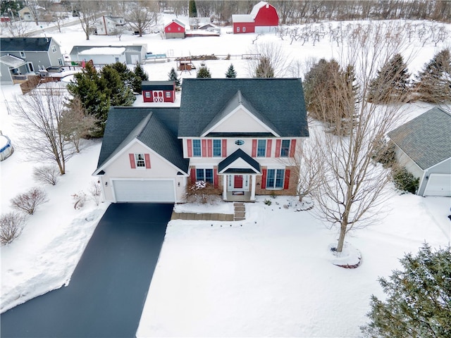 view of snowy aerial view