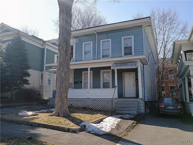 view of front of property with a porch