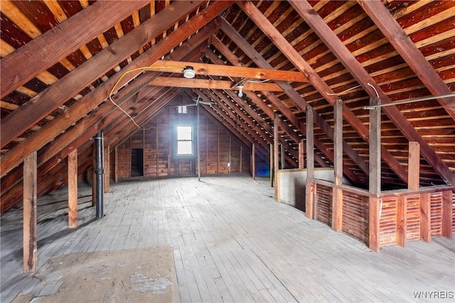 attic with an upstairs landing