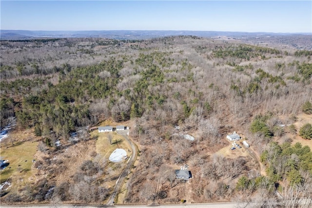 bird's eye view with a forest view