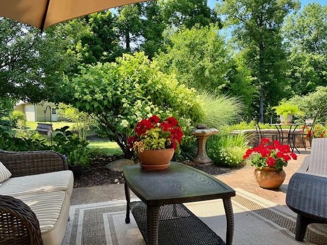 balcony with a patio