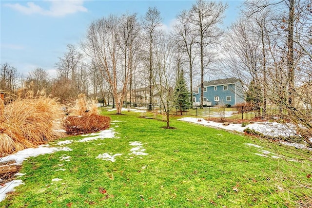 view of yard featuring fence