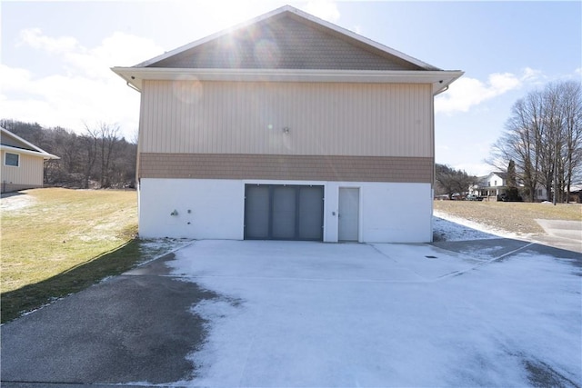 garage with driveway