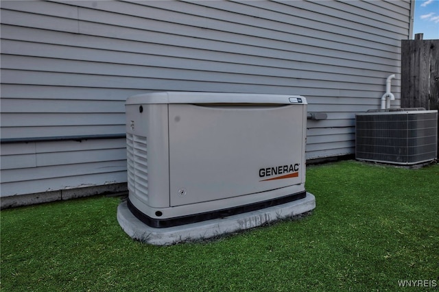 exterior details featuring central air condition unit and a power unit