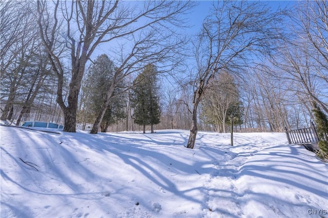 view of snowy yard