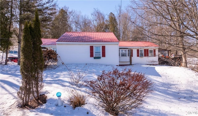 view of front of home with metal roof