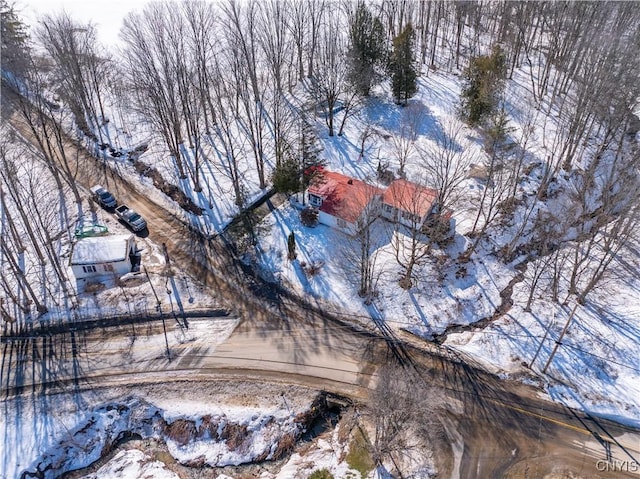 view of snowy aerial view