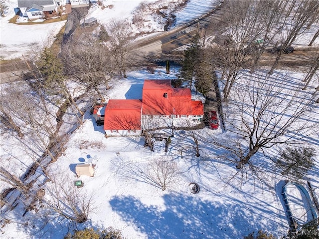 view of snowy aerial view