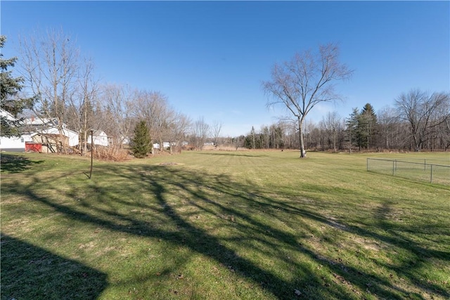 view of yard featuring fence