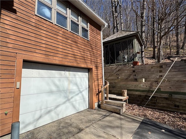 view of home's exterior featuring a garage