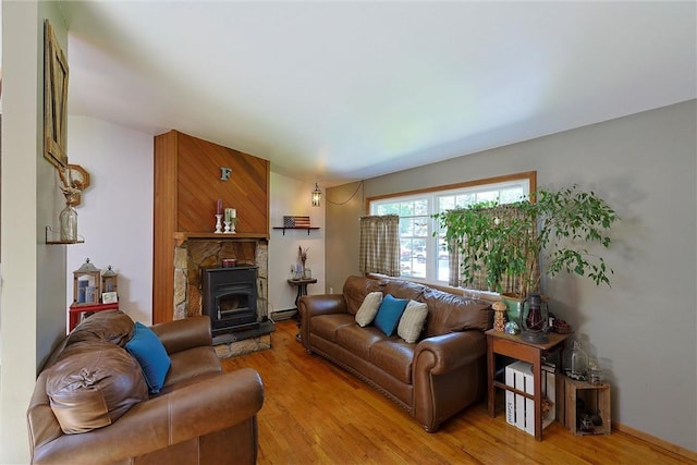 living area with light wood-style flooring