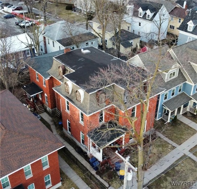 bird's eye view with a residential view