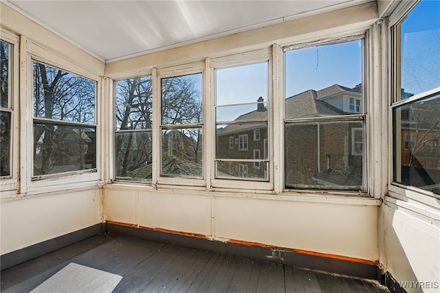 view of unfurnished sunroom