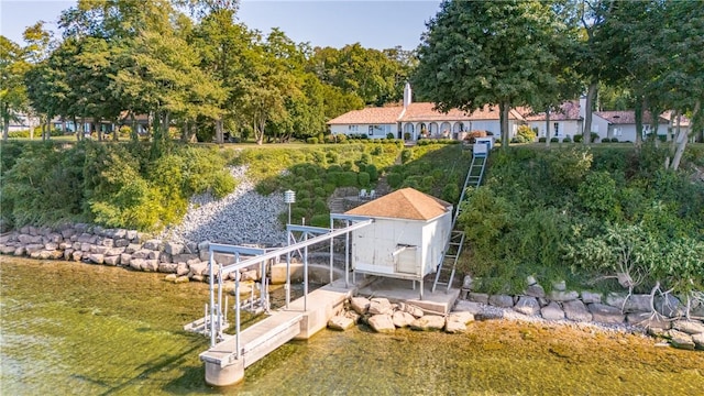 view of dock area