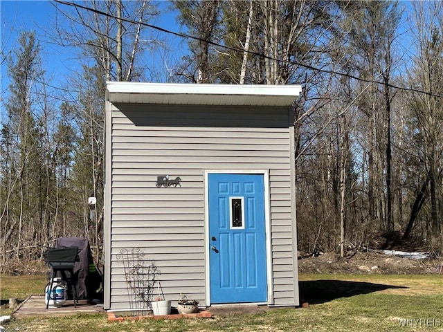 view of shed