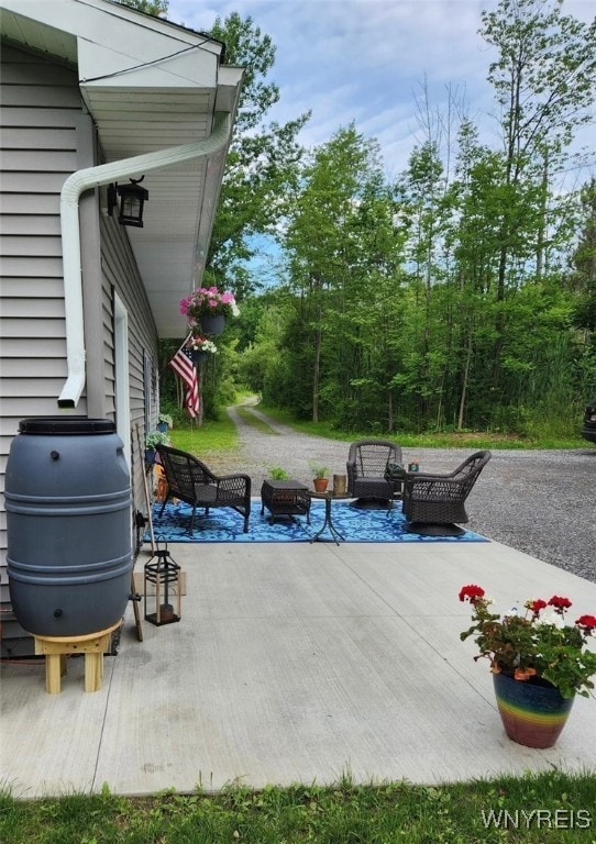 view of patio with area for grilling and outdoor lounge area