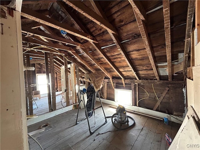 view of attic