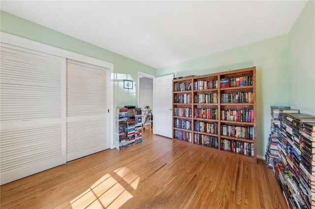 sitting room with wood finished floors